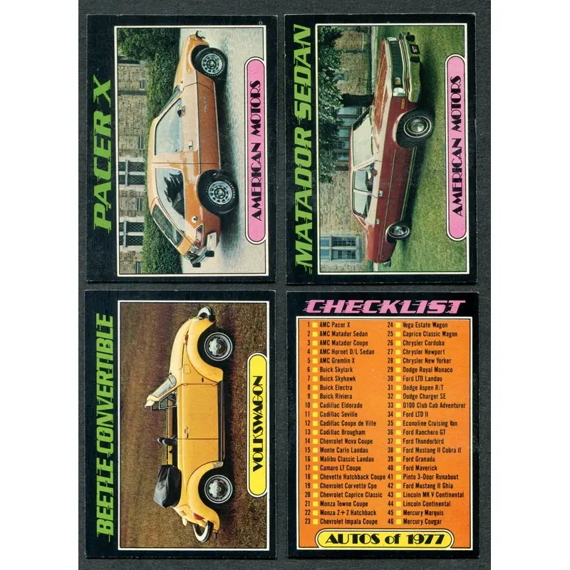 1976 Topps Autos Of 1977 Complete Set (99) EX/MT NM