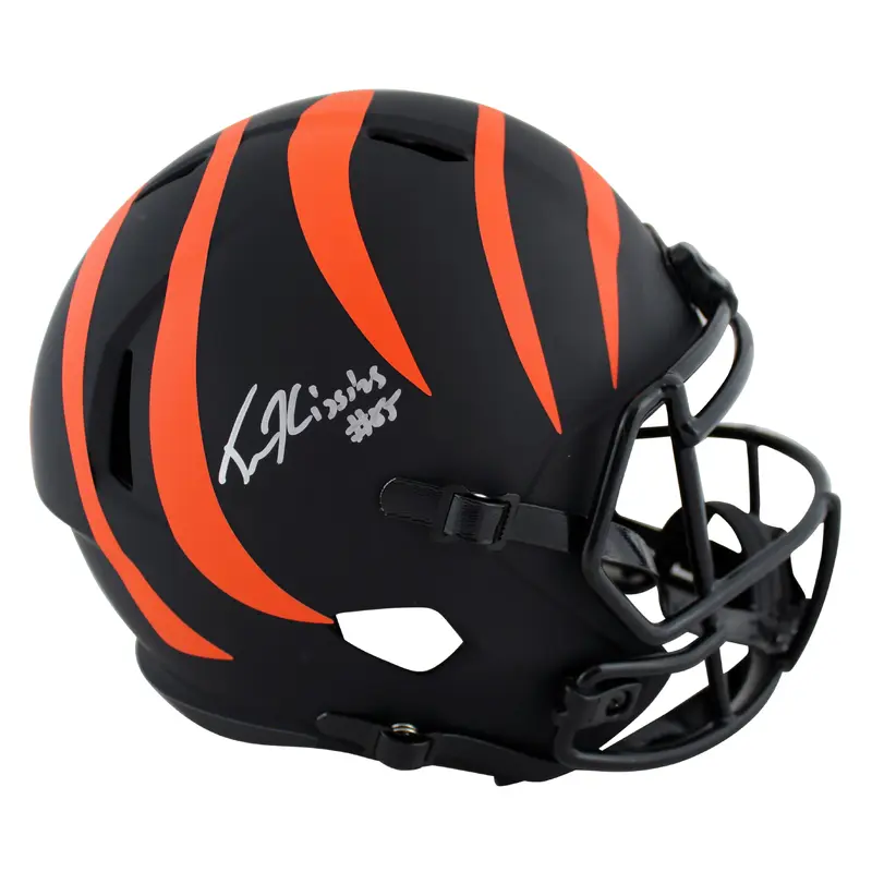 Bengals Tee Higgins Signed Eclipse Full Size Speed Rep Helmet BAS Witnessed