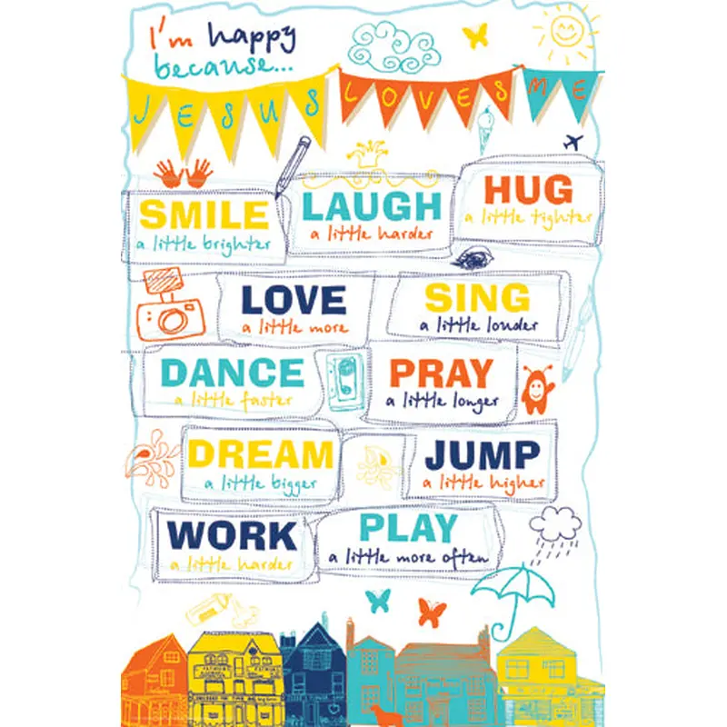 Happy Life (Jesus Loves Me) Inspirational Poster - Slingshot Publishing