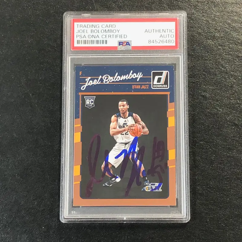 2016-17 Donruss #191 Joel Bolomboy Signed AUTO PSA Slabbed RC Jazz