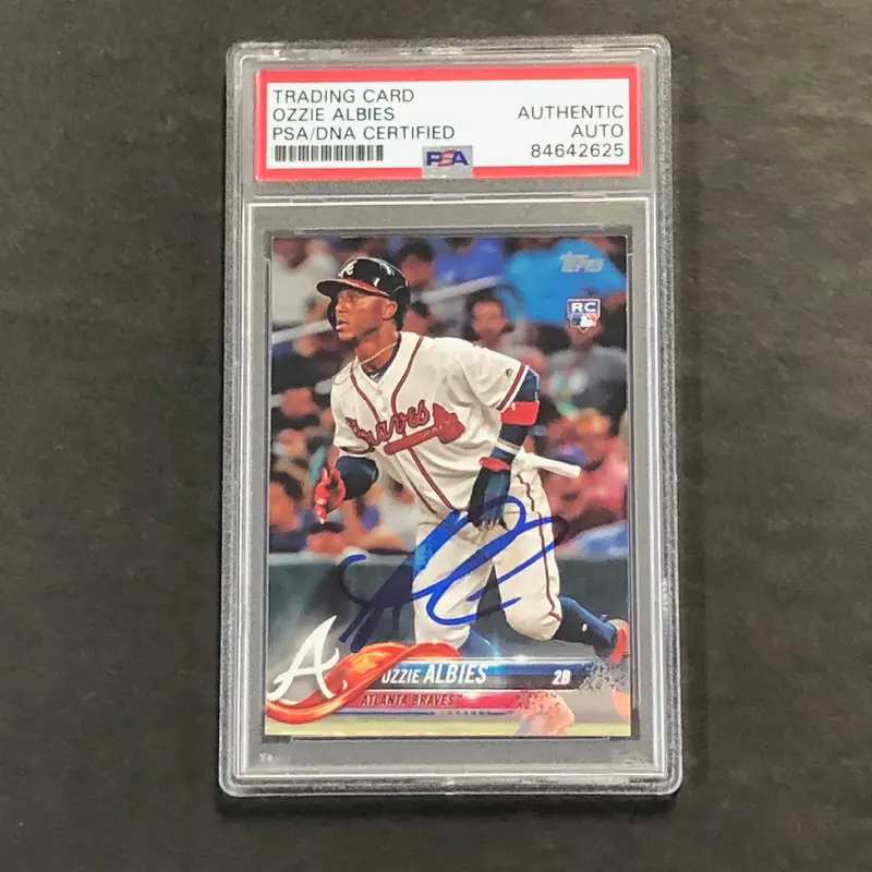 2018 MLB Topps Series #276 Ozzie Albies Signed Card PSA Slabbed Auto Atlanta Braves