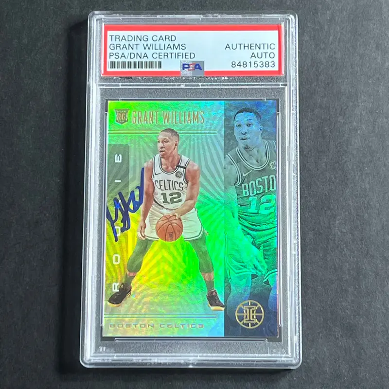 2019-20 Panini Illusions #159 Grant Williams Signed Card PSA/DNA Slabbed RC Celtics