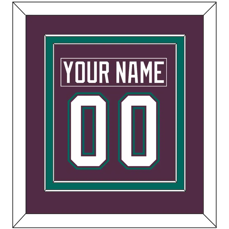 Anaheim Nameplate & Number (Back) Combined - Road Puprle (1993-2006) - Double Mat 2