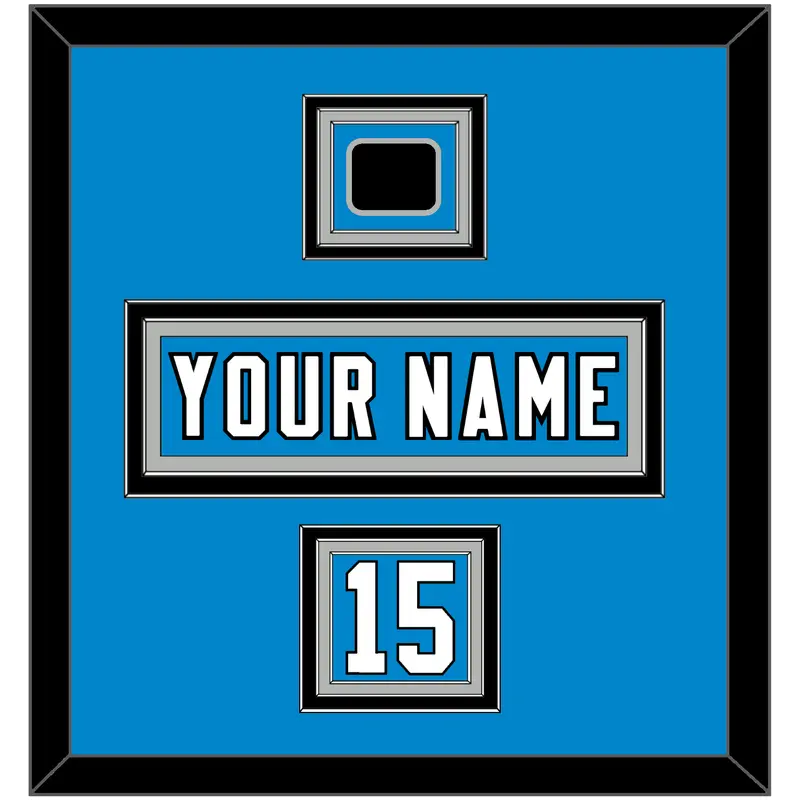 Carolina Nameplate, Number (Shoulder) & Jersey Logo Patch - Home Blue - Triple Mat 2