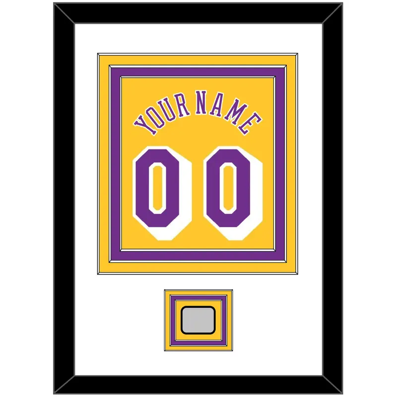 Los Angeles Name & Number With 2X Champions Patch - Home Yellow (1978-1997) - Triple Mat 1