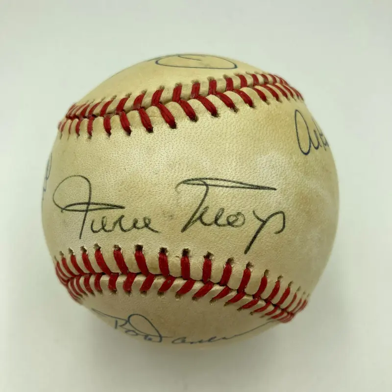 Willie Mays Hank Aaron Stan Musial 3,000 Hit Club Signed Baseball 9 Sigs PSA DNA