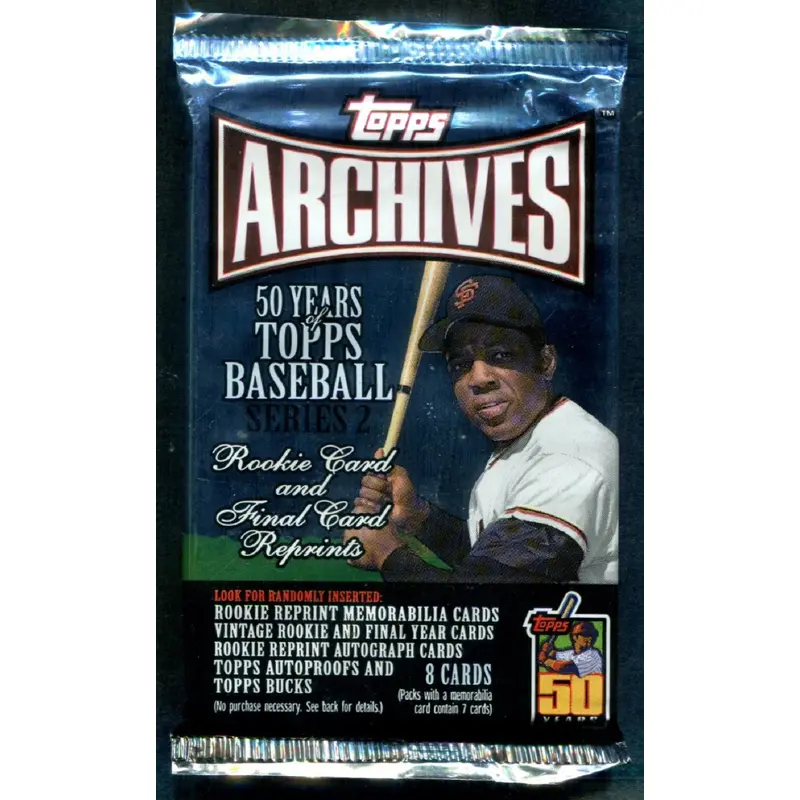 2001 Topps Archives Baseball Unopened Series 2 Pack (8)