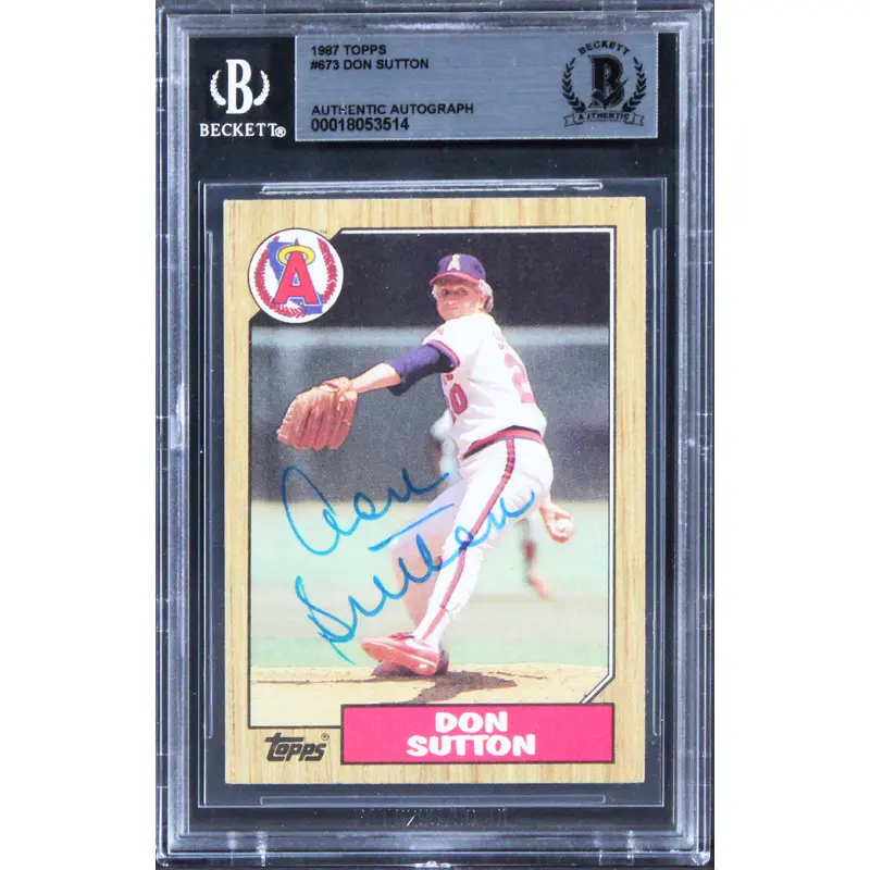 Angels Don Sutton Authentic Signed 1987 Topps #673 Card BAS Slabbed