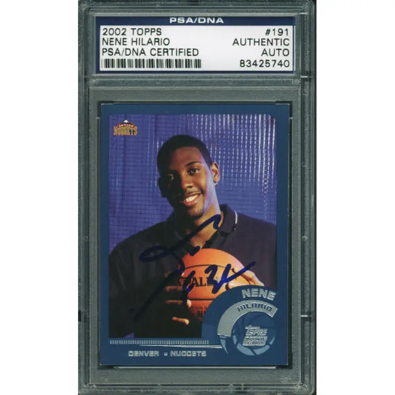 Nuggets Nene Hilario Authentic Signed Card 2002 Topps #191 PSA Slabbed #83425740