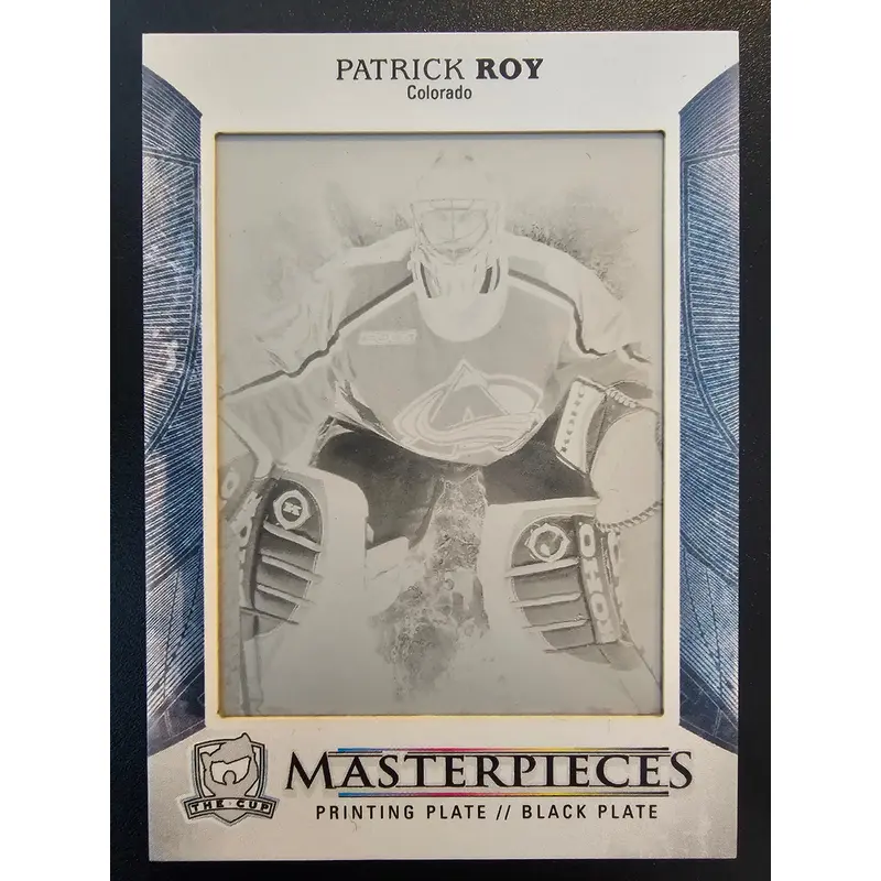 2017-18 Upper Deck The Cup - Masterpieces Black Printing Plate Patrick Roy #CUP-23 1of1