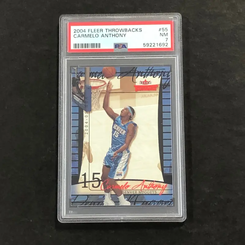 2004 Fleer Throwbacks #55 Carmelo Anthony PSA 7 NM Nuggets