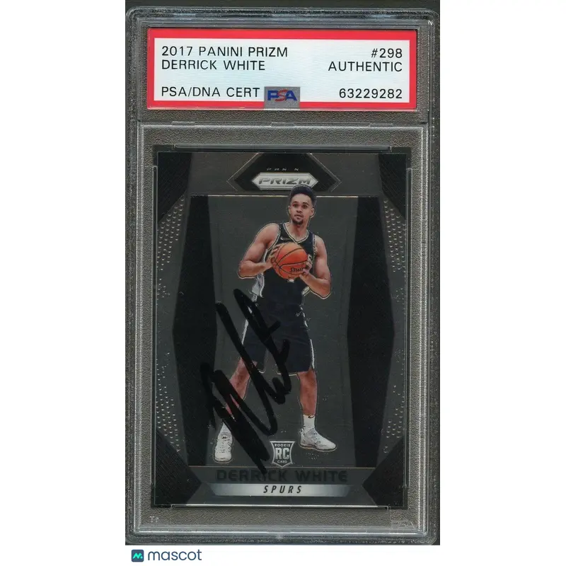 2017-18 Panini Prizm #298 Derrick White Signed Card AUTO PSA/DNA Slabbed Spurs R