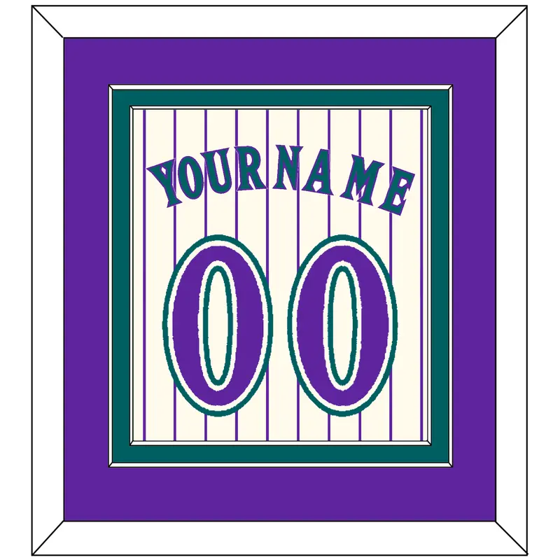 Arizona Name & Number - Home Off-White Pinstripes (2001-2006) - Double Mat 3