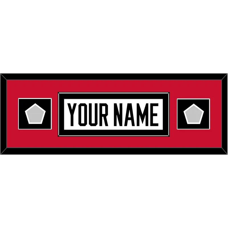 Chicago Nameplate & 2 Stanley Cup Champions Patches - Road White (2007-2017) - Single Mat 4