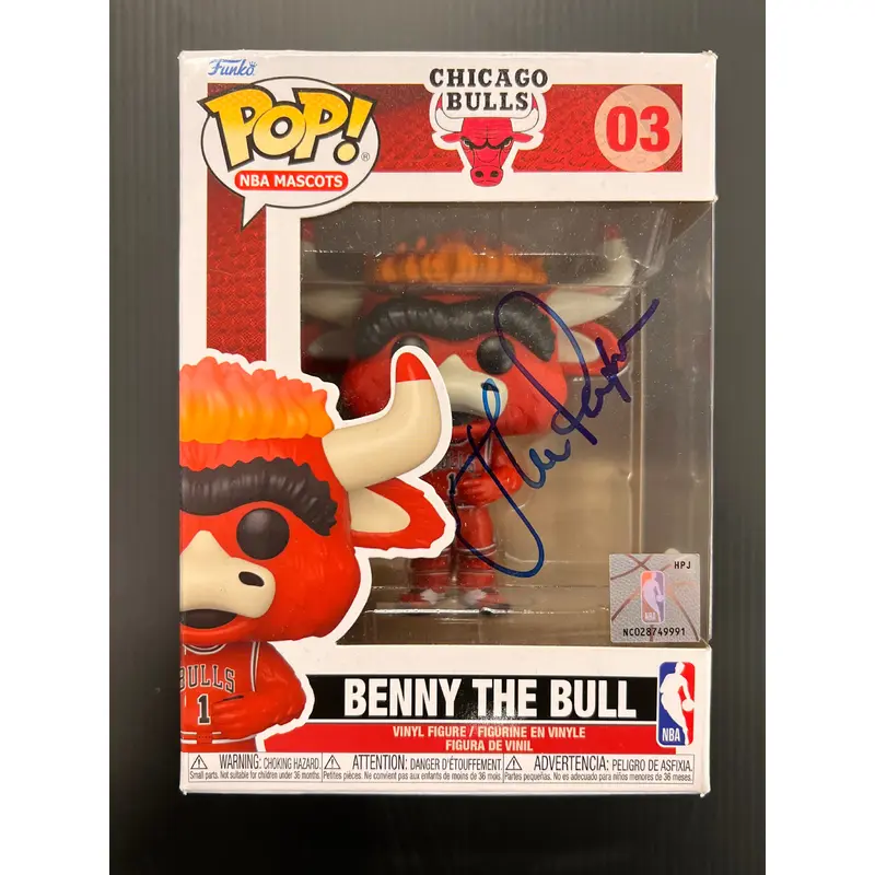John Paxson Signed Funko Pop Benny the Bull PSA/DNA Bulls Auto