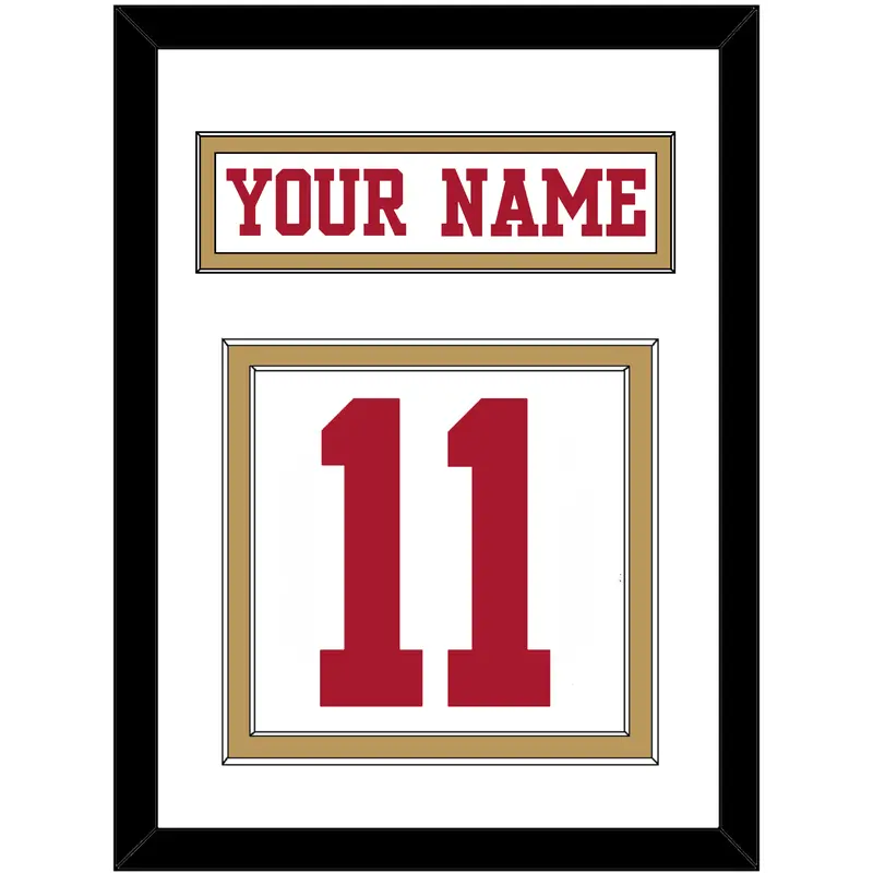 San Francisco Nameplate & Number (Back) - Road White - Double Mat 1