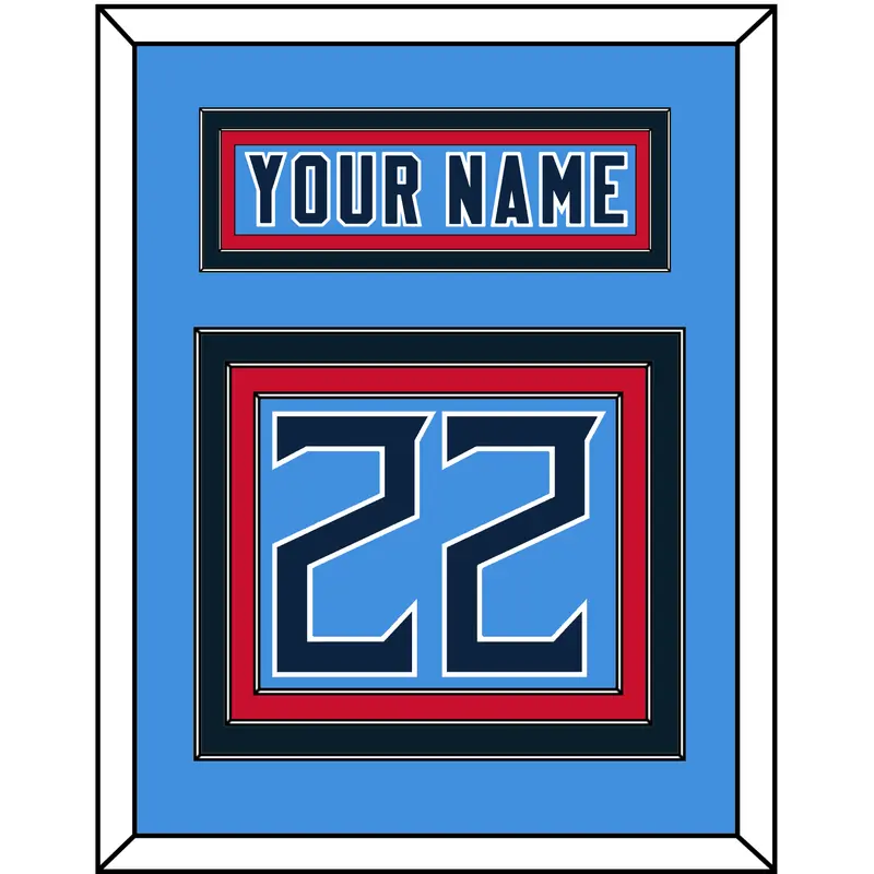 Tennessee Nameplate & Number (Back) - Alternate Light Blue - Triple Mat 6