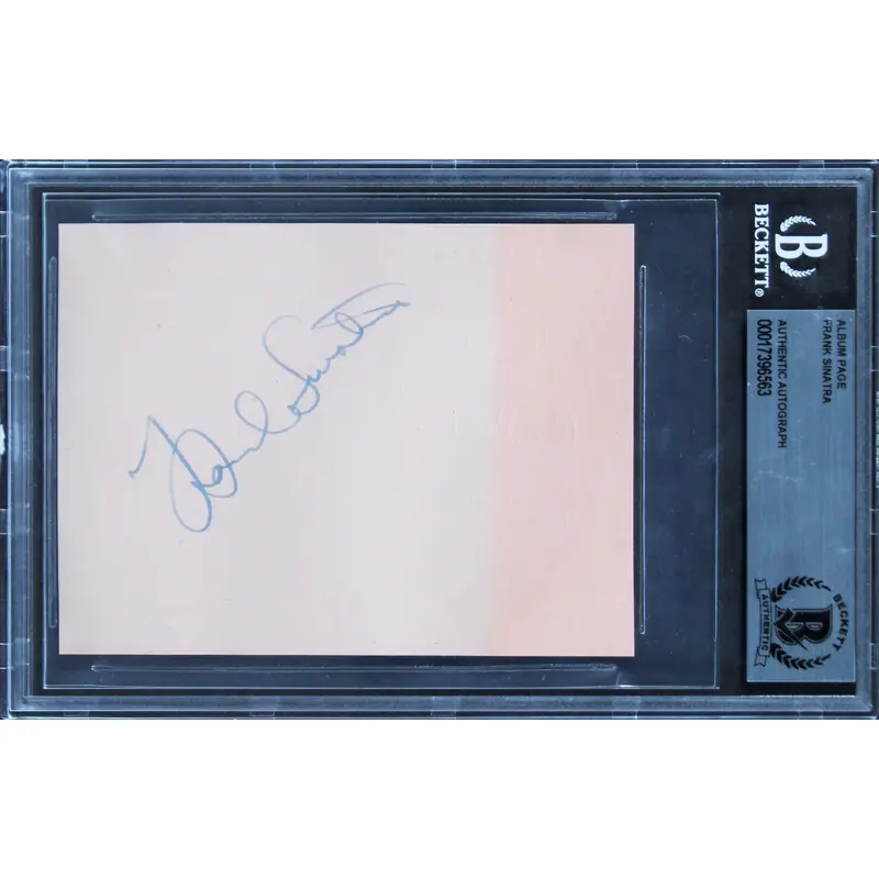 Frank Sinatra Authentic Signed 3.5x4.75 Album Page Autographed BAS Slabbed