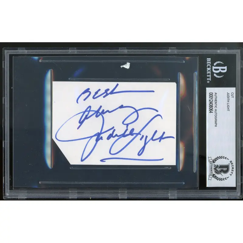 Judith Light Who's The Boss Authentic Signed 2.5x3.75 Cut Signature BAS Slabbed