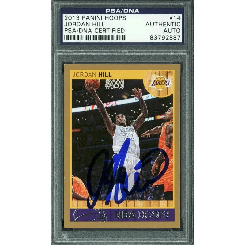 Lakers Jordan Hill Authentic Signed Card 2013 Panini Hoops Gold #14 PSA Slabbed