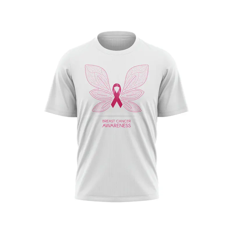 Breast Cancer Awareness Short Sleeve Shirt - Butterfly