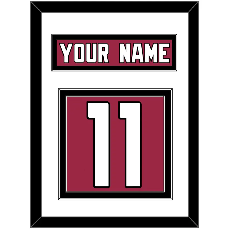 Arizona Nameplate & Number (Back) - Home Red (2015-2022) - Double Mat 1