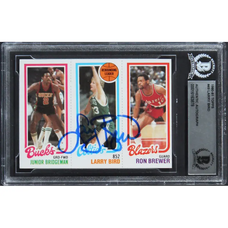 Celtics Larry Bird Authentic Signed 1980 Topps #49 Card BAS Slabbed 1