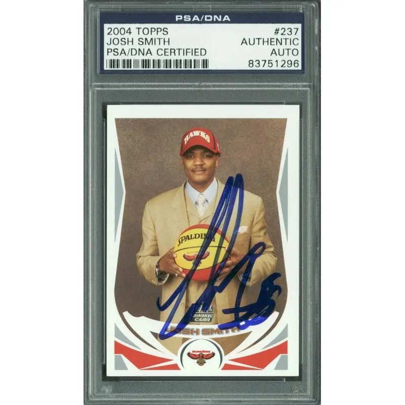 Hawks Josh Smith Authentic Signed Card 2004 Topps RC #237 in Blue PSA Slabbed