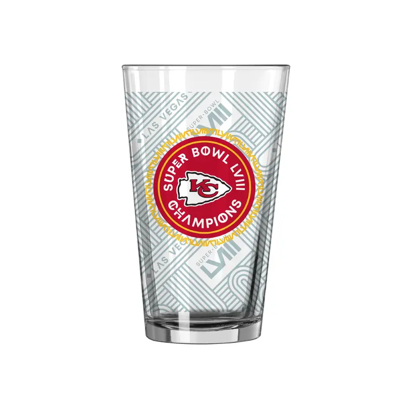 Kansas City Chiefs 16oz SB 58 Champions Roster Pint Glass