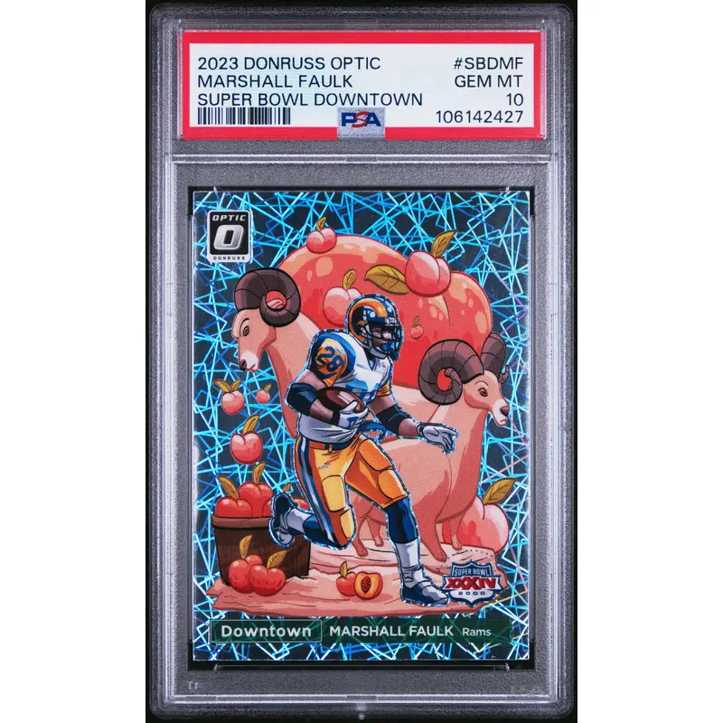 Marshall Faulk 2023 Donruss Optic Super Bowl Downtown PSA 10 Gem Mint 2427