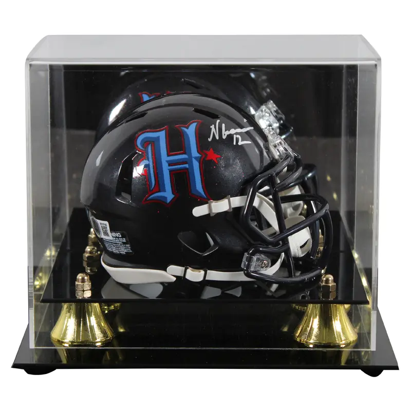 Texans Nico Collins Signed 2024 Alt H-Town Speed Mini Helmet w/ Case BAS Witness