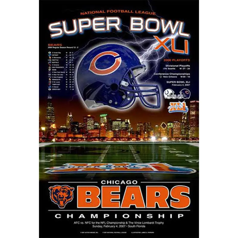 Chicago Bears "Super Season XLI" Commemorative Poster - Action Images 2007