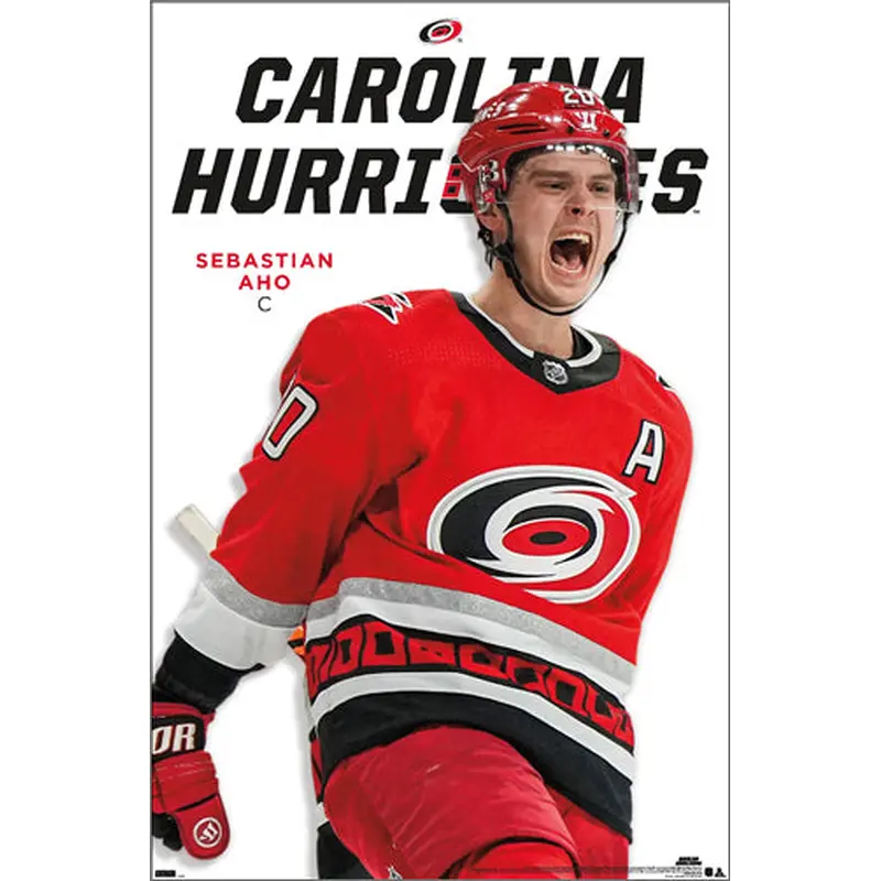 Sebastian Aho "Celebrate" Carolina Hurricanes NHL Hockey Action Poster - Costacos 2023