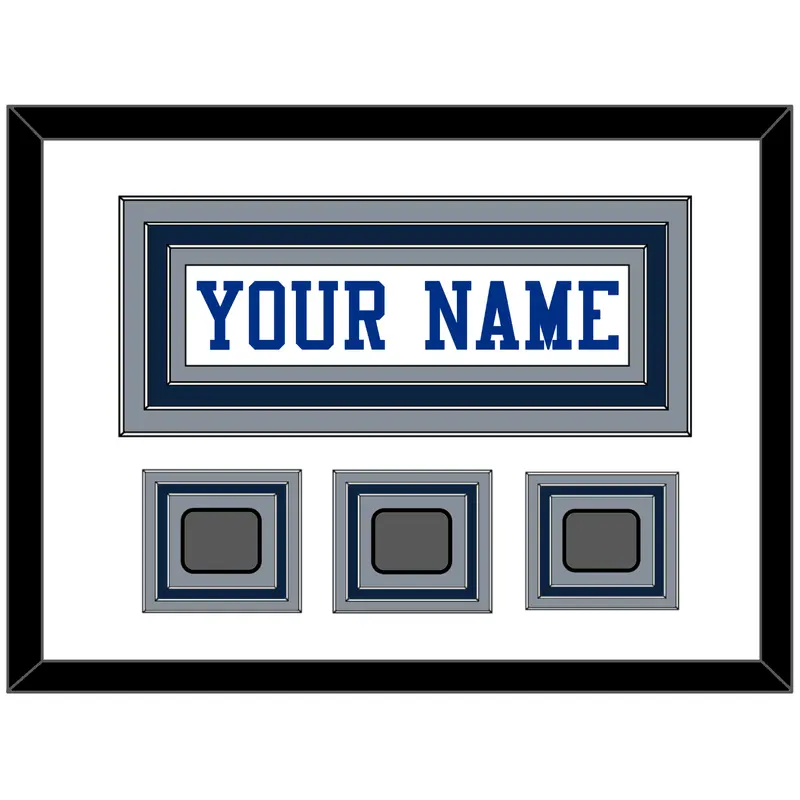 Dallas Nameplate & 3 Super Bowl Jersey Patches - White Jersey - Triple Mat 3