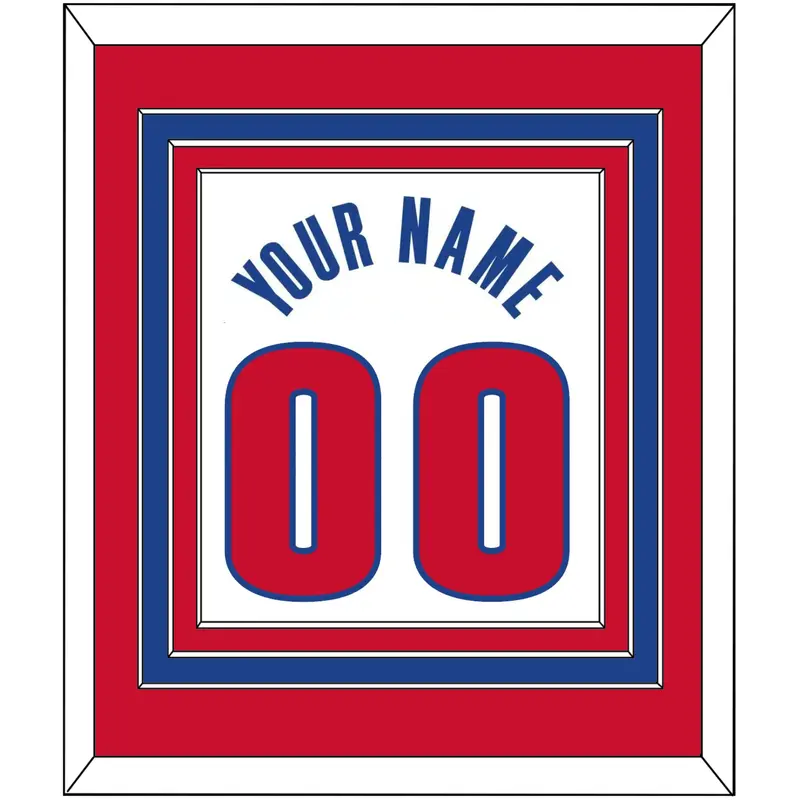 Detroit Name & Number - White Association - Triple Mat 3