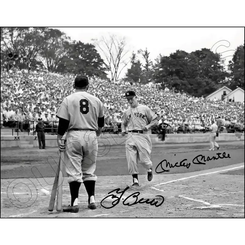 Mickey Mantle Yogi Berra 11X14 Photo - Autographed 1954 Yankees Hall Of Fame Game - 1874