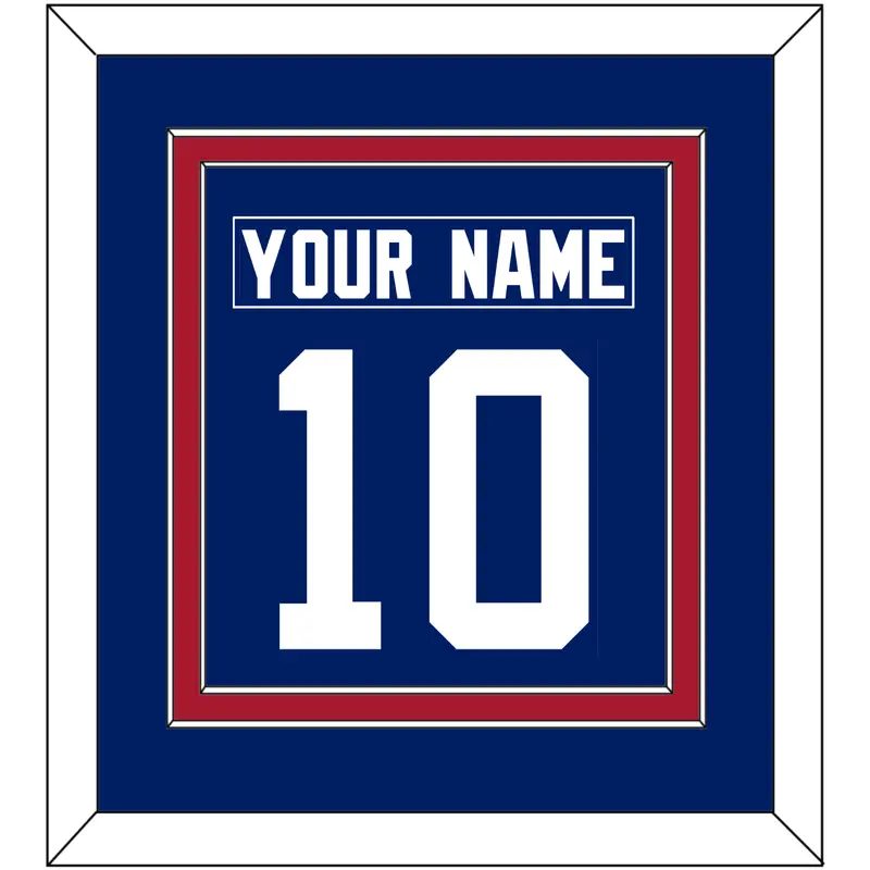 New York Nameplate & Number (Back) Combined - Home Blue - Double Mat 2