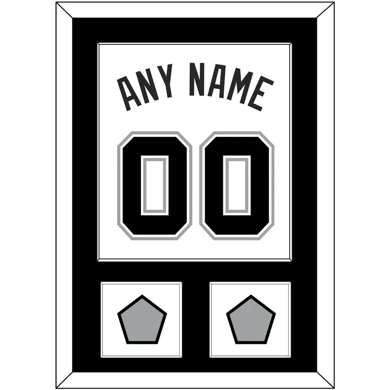 San Antonio Name & Numbers With 2 Finals Patches - Home White (2002-2017) - Single Mat 1