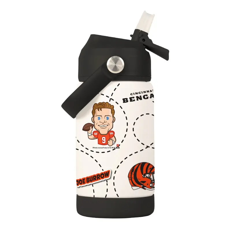 Cincinnati Bengals Joe Burrows Caricature 12oz SS Kids Bottle