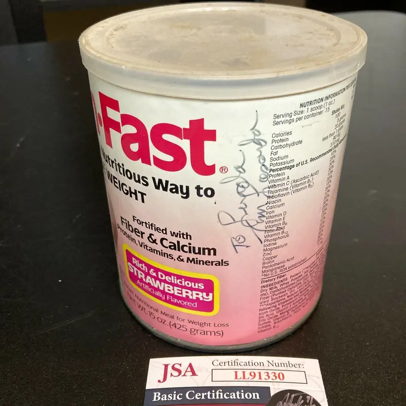 Tommy Lasorda Signed Vintage Slim Fast Can With JSA COA