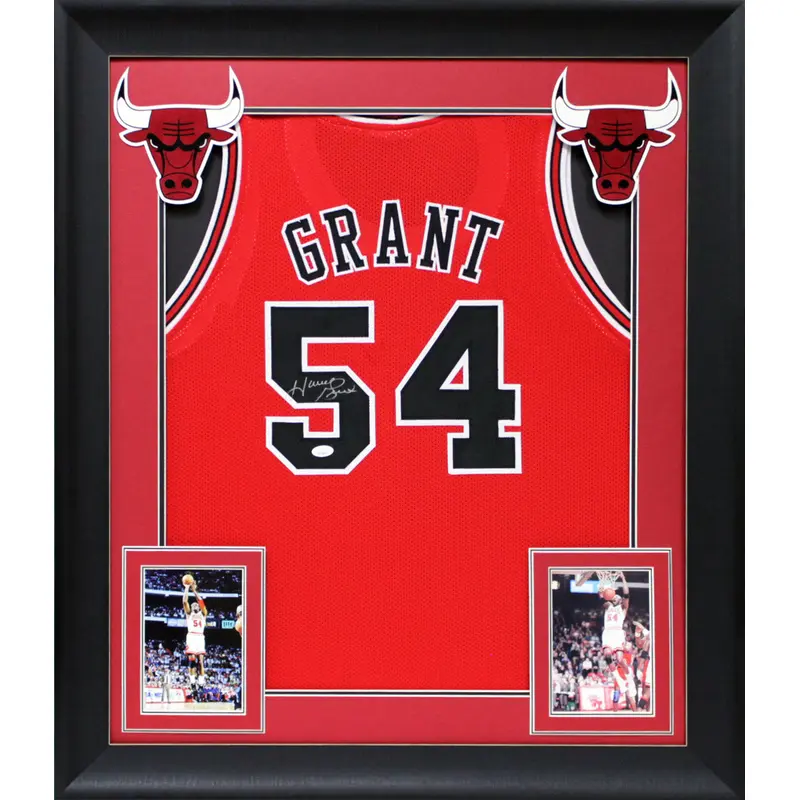 Horace Grant Authentic Signed Red Pro Style Framed Jersey JSA Witness