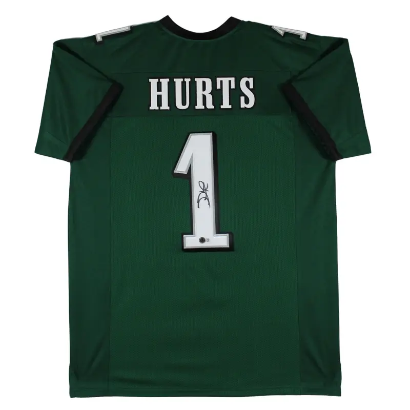 Jalen Hurts Authentic Signed Green Pro Style Jersey Autographed BAS #BM57160