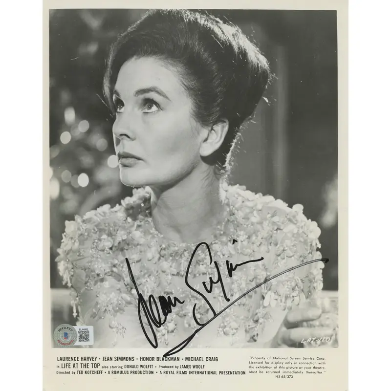 Jean Simmons Life at the Top Authentic Signed 8x10 Photo BAS #BL44606