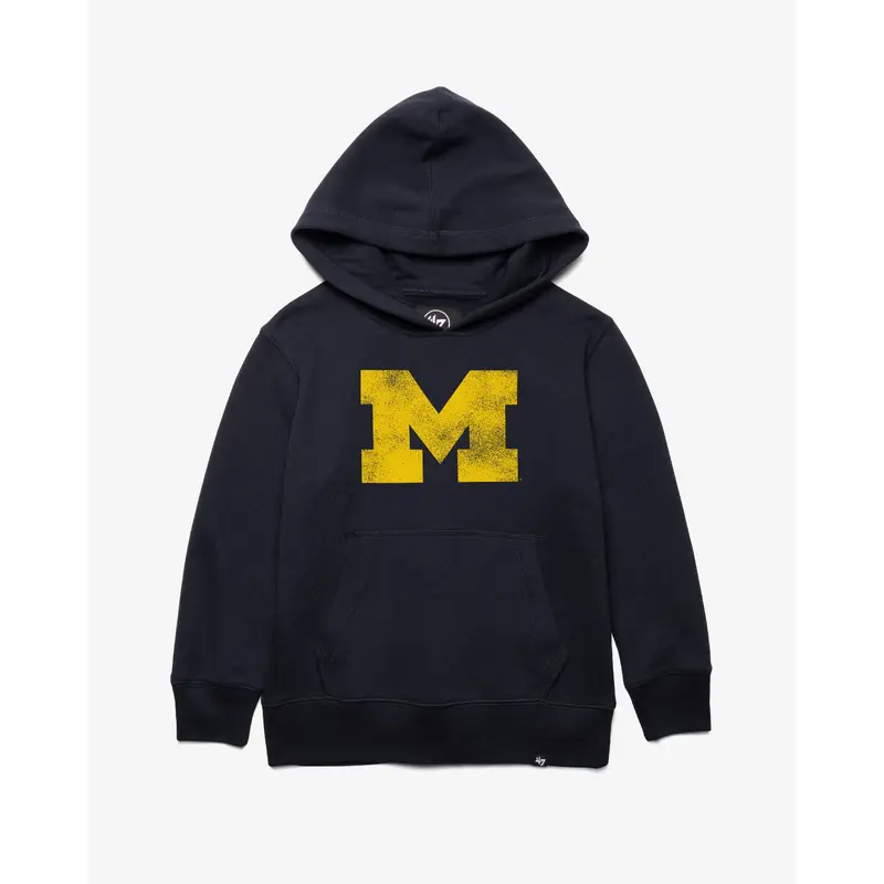 MICHIGAN WOLVERINES DISTRESSED IMPRINT '47 HEADLINE HOOD KIDS