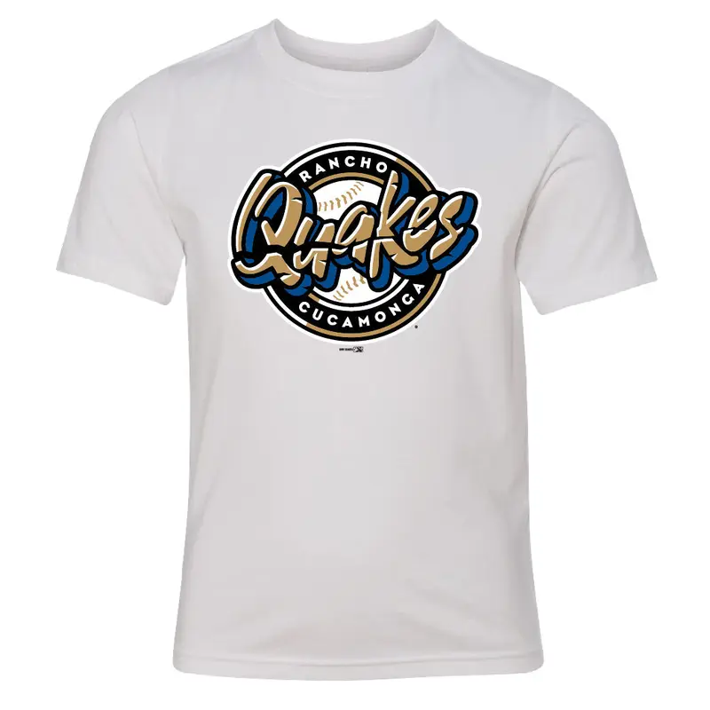 Rancho Cucamonga Quakes Bimm Youth White Primary Logo Tee