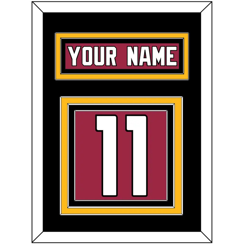 Arizona Nameplate & Number (Back) - Home Red (2015-2022) - Triple Mat 6