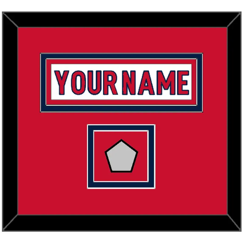 Washington Nameplate & 2018 Stanley Cup Champions Patch - Road White - Double Mat 1