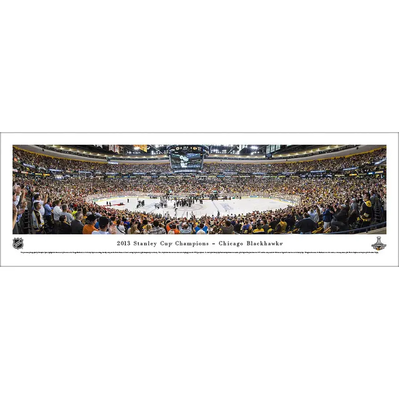Chicago Blackhawks 2013 Stanley Cup Champions Panoramic Poster Print - Blakeway