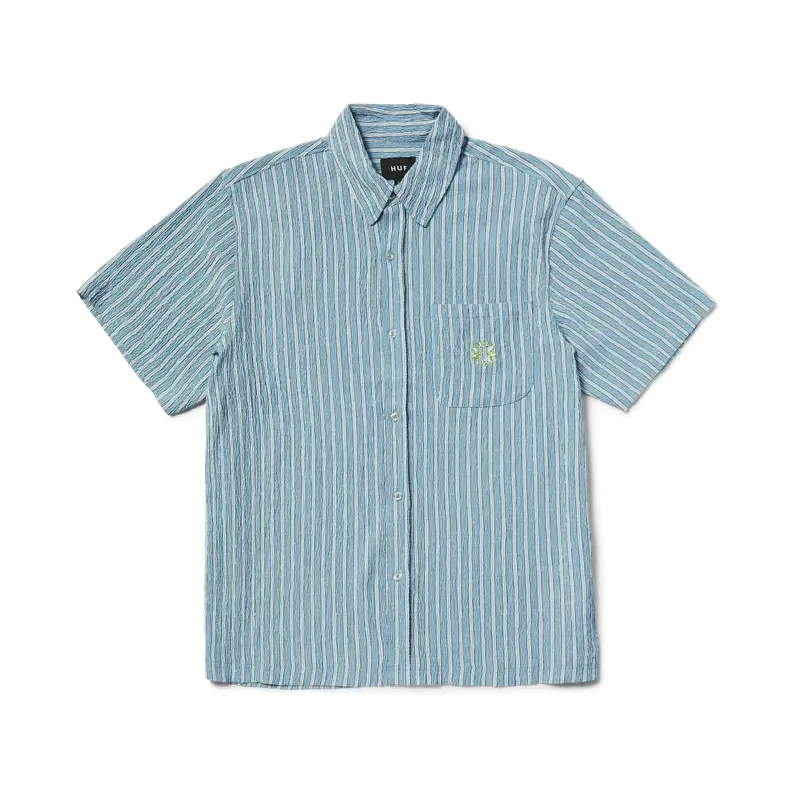 HUF - APOLLO S/S STRIPED SHIRT - POOL BLUE