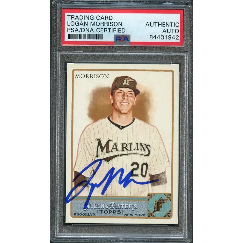 2011 Topps Allen & Ginter #21 Logan Morrison Signed Card PSA Slabbed Auto Marlins